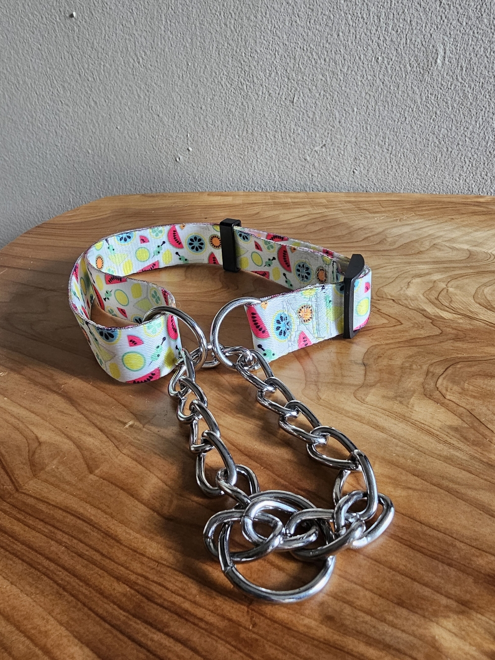 Colorful Fruit Print Martingale Dog Collar - Picture 4 of 5